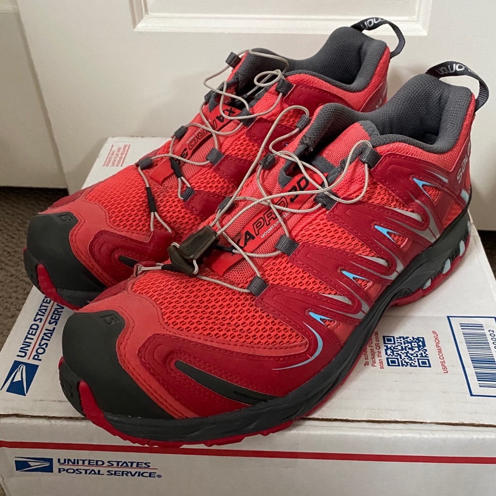 Salomon XA Pro 3X Cherry Tomato Red and Blue Shoes